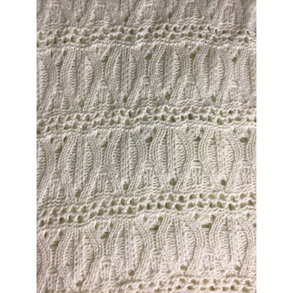 Vintage-Inspired Cream Knit Sleeveless Top S Cozy Casual - Picture 5 of 14